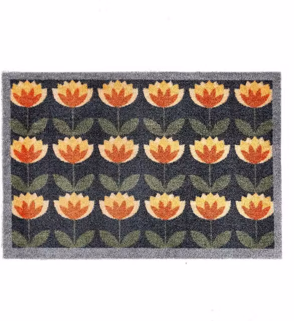 My Mat Retro Floral Washable Nylon Indoor Mat, Multicolour, W: 50 cm, D: 75 cm – 1