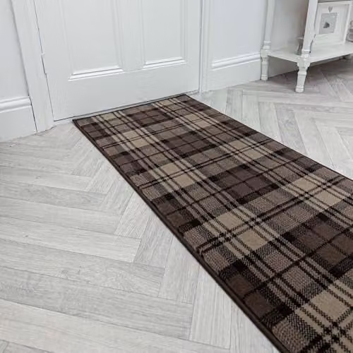 runrug Soft Hallway Runner Rug in Brown, W/D/H: 100 x 240 x 0.9 cm – 1