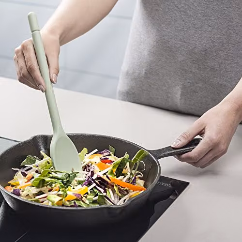 Zeal Silicone Non-Stick Cooking Spoon in Green, Length: 30 cm – 4