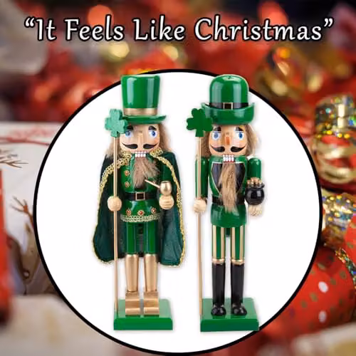 VFM e-Store Nutcracker Luck Christmas Decoration in Green, H 41.5 x W 12.2 x D 10.4 cm – 7