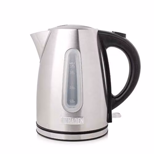 Haden Stoke Cordless Jug-Style Kettle in Silver and Grey, 1.7L, Stainless Steel – 1