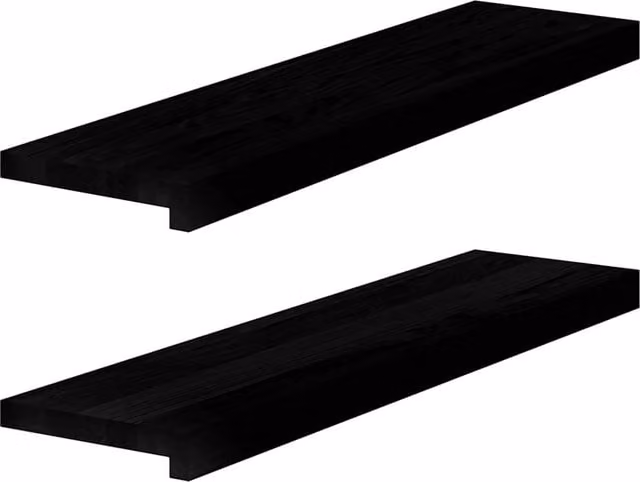 Berkfield Home Solid Oak Wood Window Sills, 2 Pieces, Dark Brown, W: 80 cm, D: 20 cm, H: 2 cm