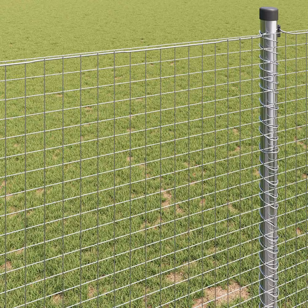 Berkfield Home Modern Welded Wire Fence, Galvanised Steel, Silver, 0.8 x 50 m – 2