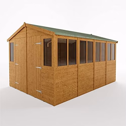 Rowlinsons Workshop Range Shed in Brown, W: 288 cm, L: 379 cm, H: 235 cm