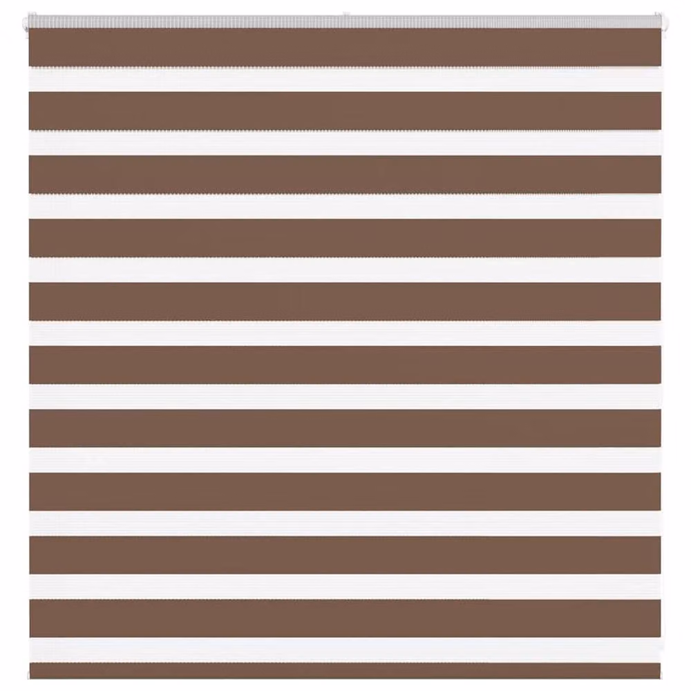 Berkfield Home Brown Zebra Day and Night Blind with Polyester Fabric, W: 150 cm, H: 100 cm – 2