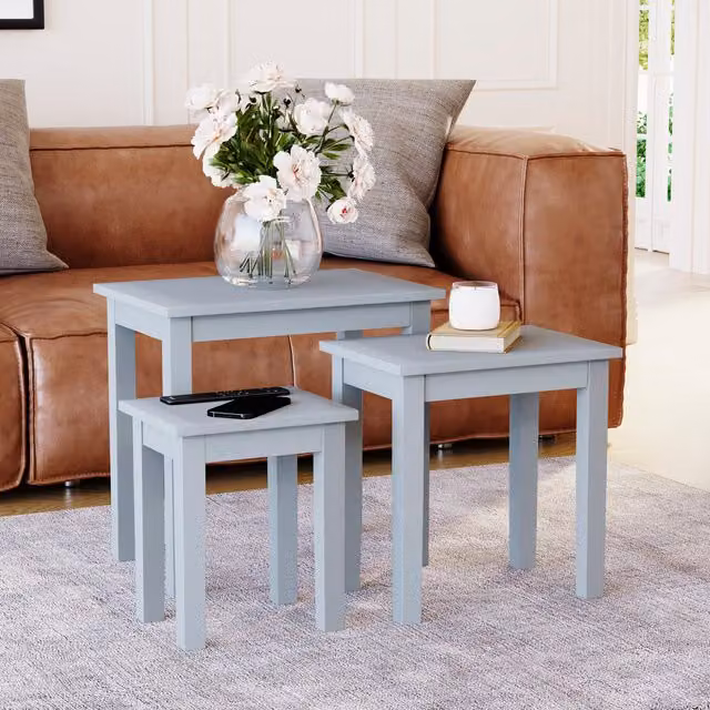Vida Designs Yorkshire Nest of 3 Tables in Grey
