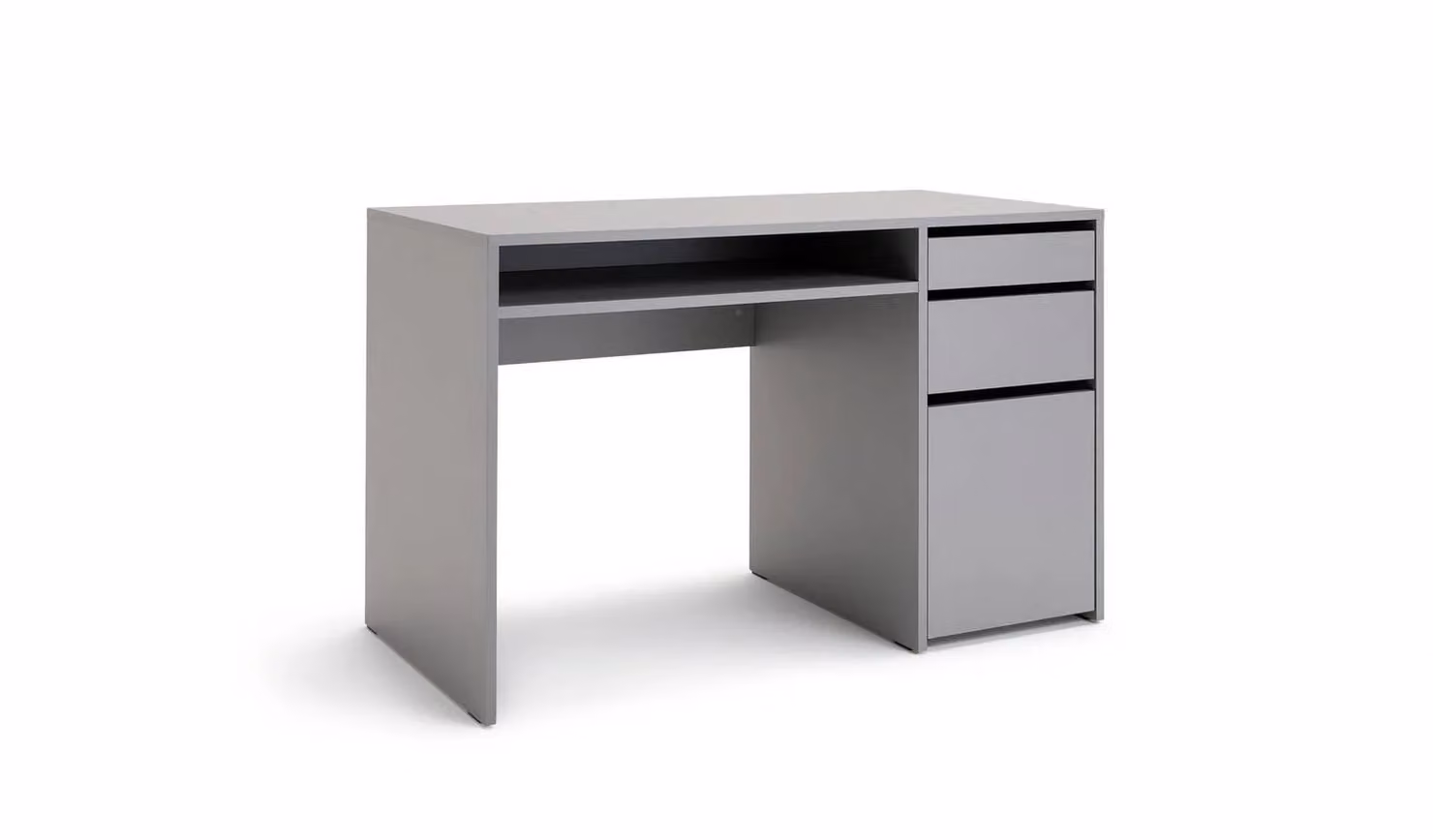 Pepper 2 Drawer Pedestal Office Desk in Grey and White, W/D/H: 120 x 60 x 75.6 cm