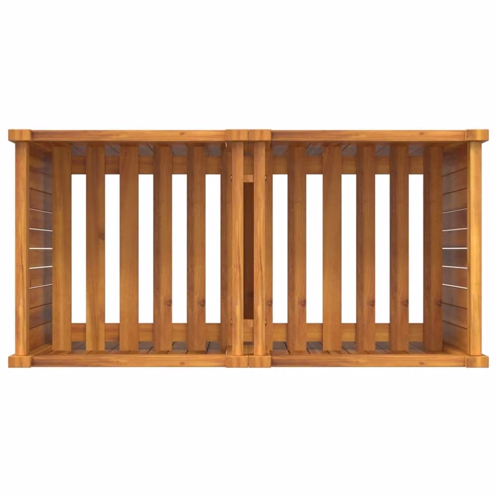Berkfield Home Beautiful Garden Planter with Liner, Brown Solid Wood Acacia, W: 84 cm, D: 42 cm, H: 75 cm – 4