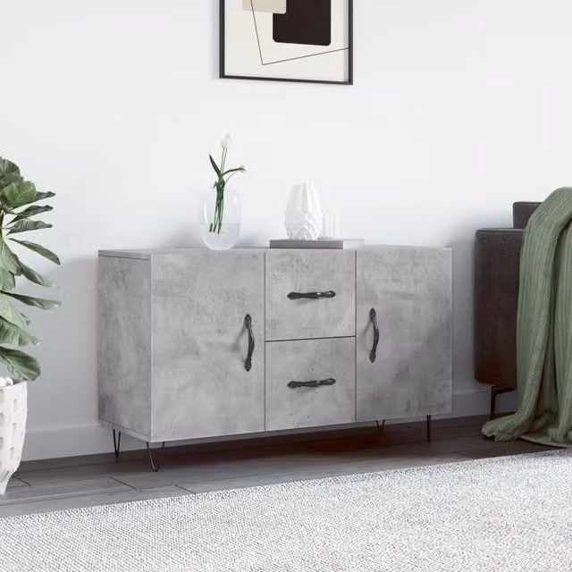 Berkfield Home Modern Sideboard in Concrete Grey, W/D/H: 100 x 36 x 60 cm – 1