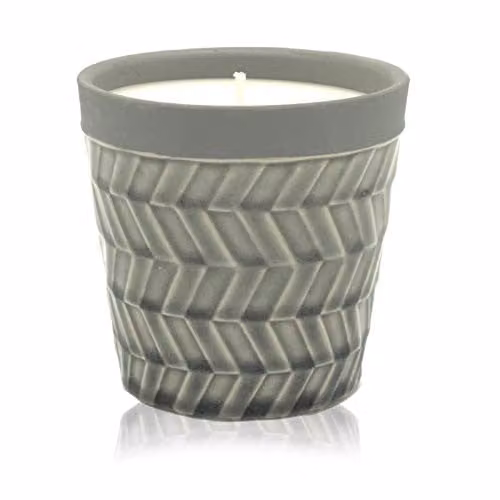 KDMD Home is Home Vintage Garden Ceramic Candle Pot in Grey, W/D/H: 10 x 10 x 10 cm