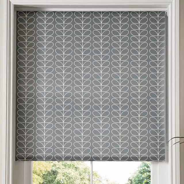 Orla Kiely Linear Stem Made to Measure Roller Blind in Silver and Grey