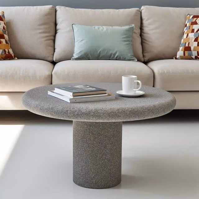 IH Design Udaipur Round Low Coffee Table in Grey