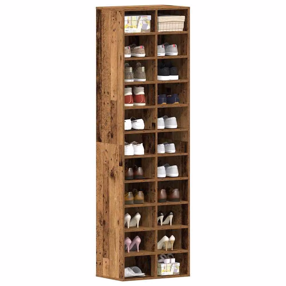 Berkfield Home Shoe Cabinet in Brown, W/D/H: 54 x 34 x 183 cm – 2