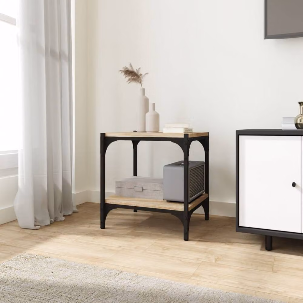 Berkfield Home TV Cabinet in Sonoma Oak and Light Tan, W/D/H: 40 x 33 x 41 cm – 2