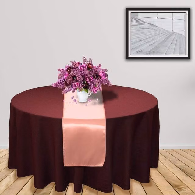 Trimming Shop Plain Satin Table Runner in Coral