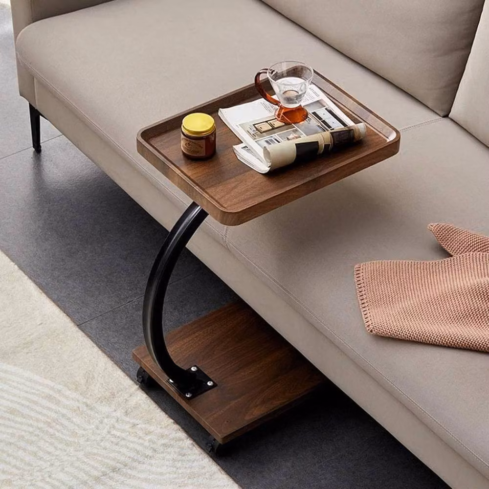 FORGEVIO C Shaped Sofa End Table in Brown, W/D/H: 40 x 40 x 60 cm – 3