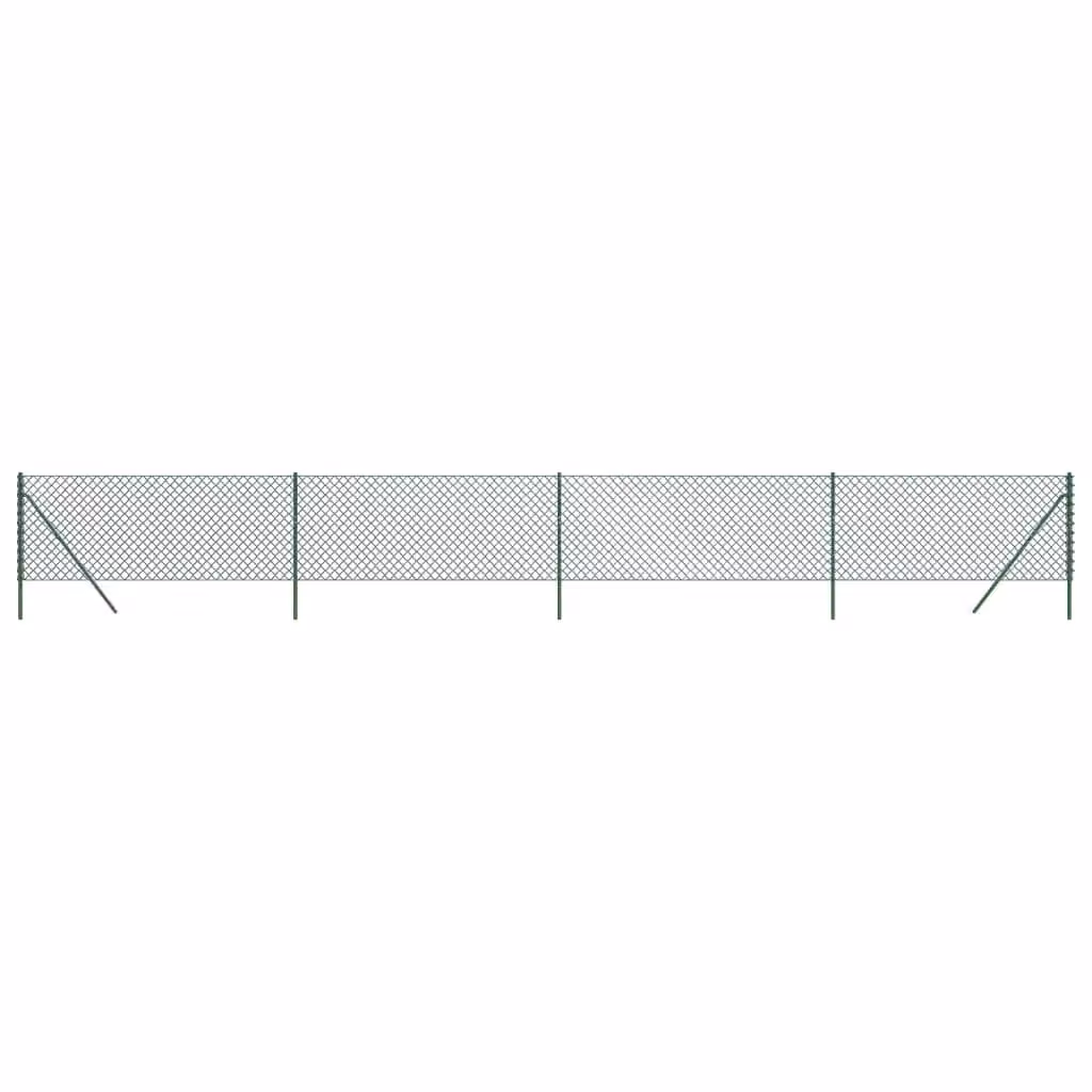 Berkfield Home Green PVC Coated Steel Chain Link Fence, W: 1 m, L: 10 m – 2