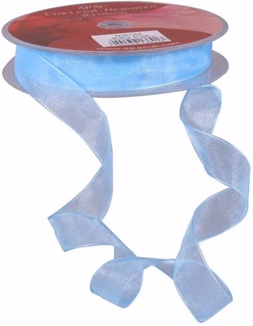 KDMD Baby Blue Woven Edge Organza Ribbon, 15mm, 3 Pack
