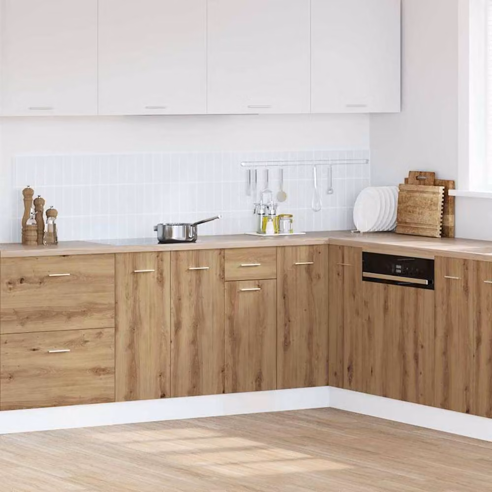 Berkfield Home Artisan Oak Kitchen Base Unit in Brown, W/D/H: 30 x 46 x 81.5 cm – 2
