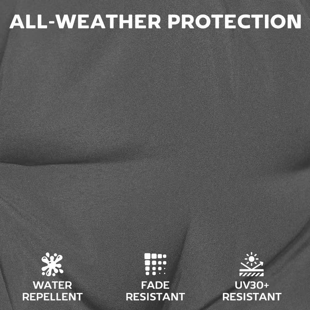OUTSUNNY 2-Piece Waterproof Garden Chair Seat Cushions in Grey, W/D: 50 x 50 cm – 4