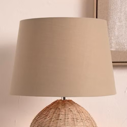 Pacific Lifestyle Modern Cone Fabric Lampshade in Grey or Beige, Diameter: 40 cm