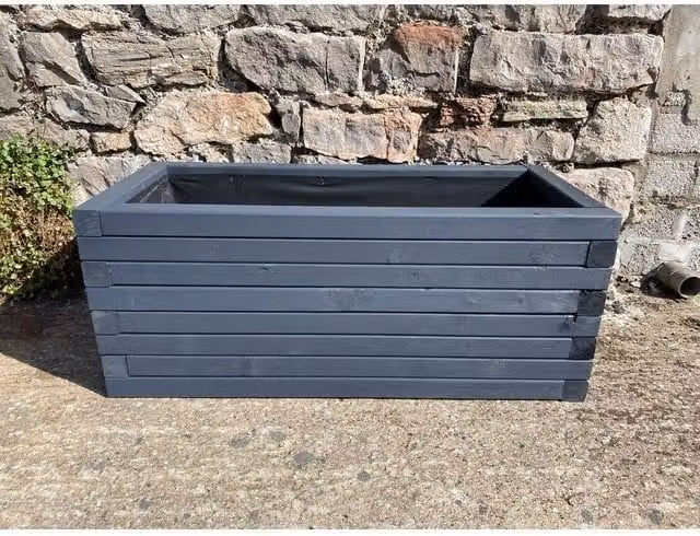 Buttercup Farm Norfolk Wooden Raised Bed Planter in Blue, Black or Gold, W: 40 cm, D: 120 cm, H: 30 cm