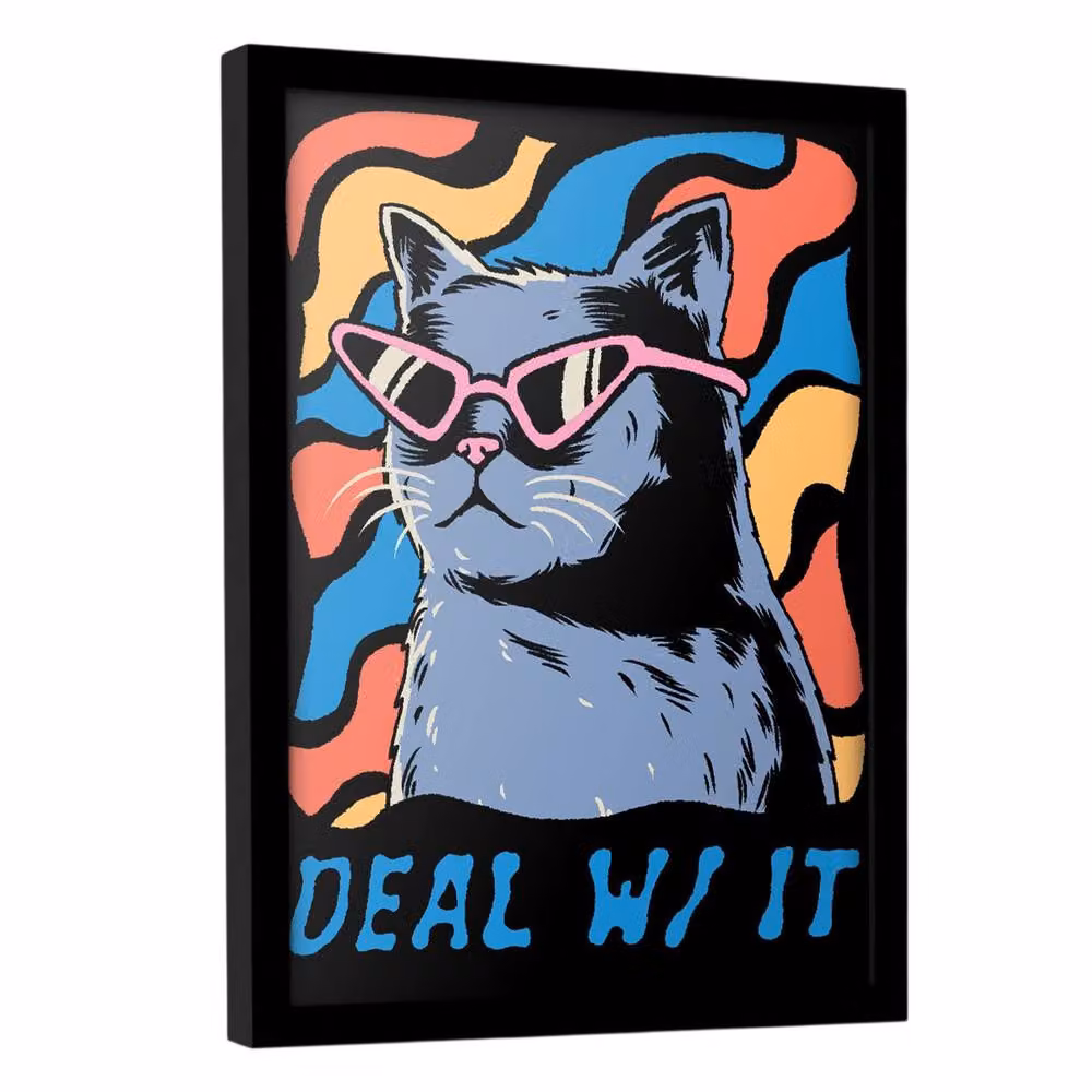 Popcorn Punk Deal With It Framed Multicolour Paper Poster in Black – 2