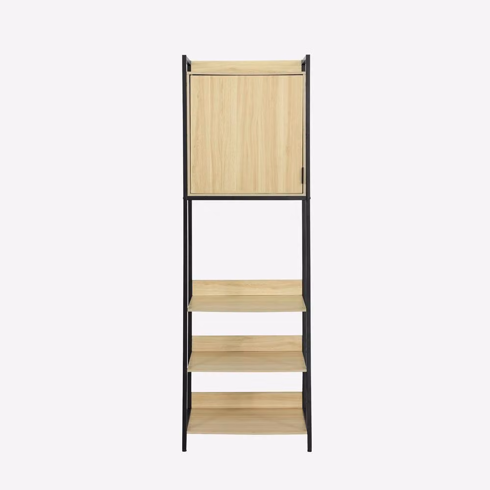 sweeek Wardrobe Module with 1 Door and 5 Shelves in Black, H 190 x W 48 x D 60 cm – 2