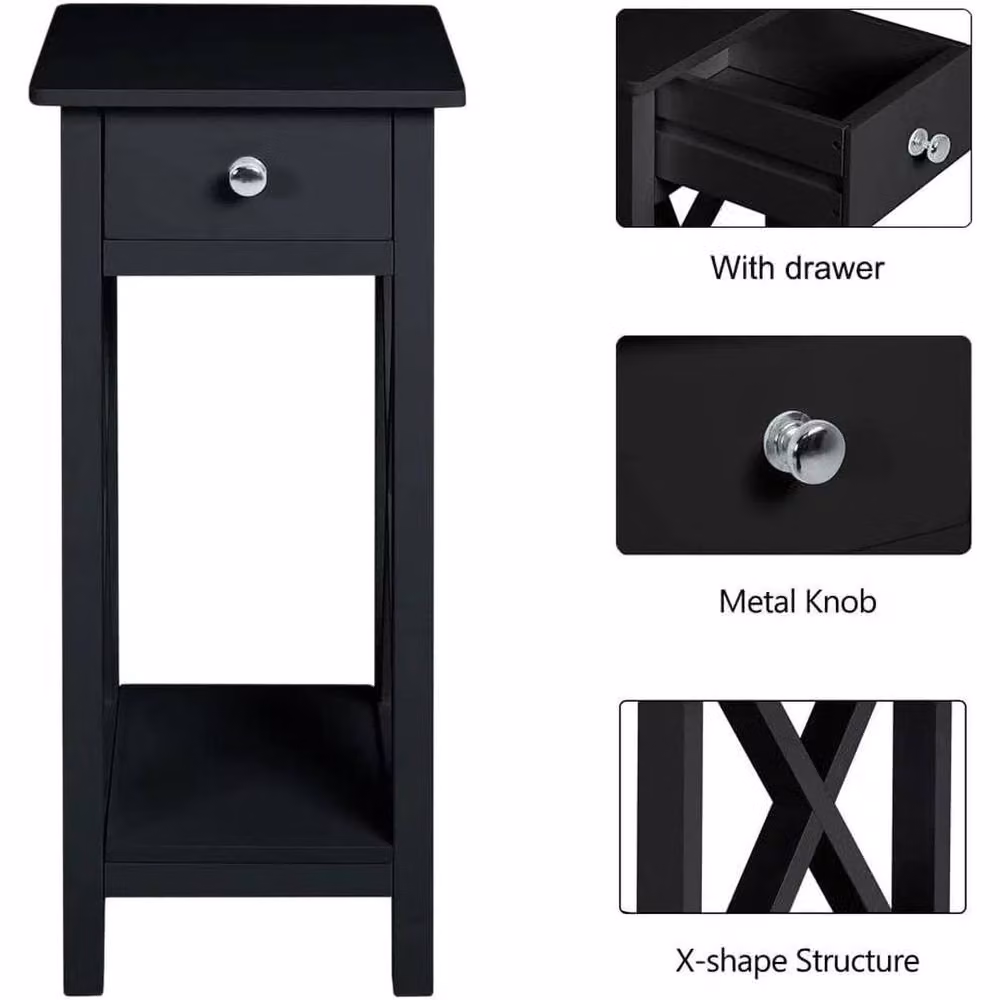 KORVIXA Small Tall Table in Black – 4