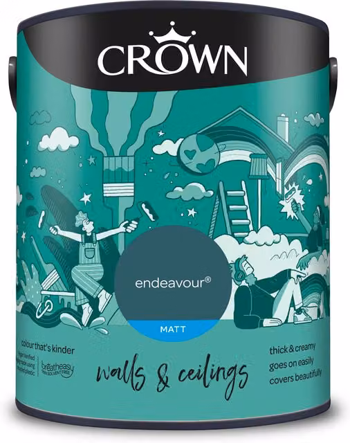 Crown Paints Matt Emulsion in Endeavour Green, 5 l