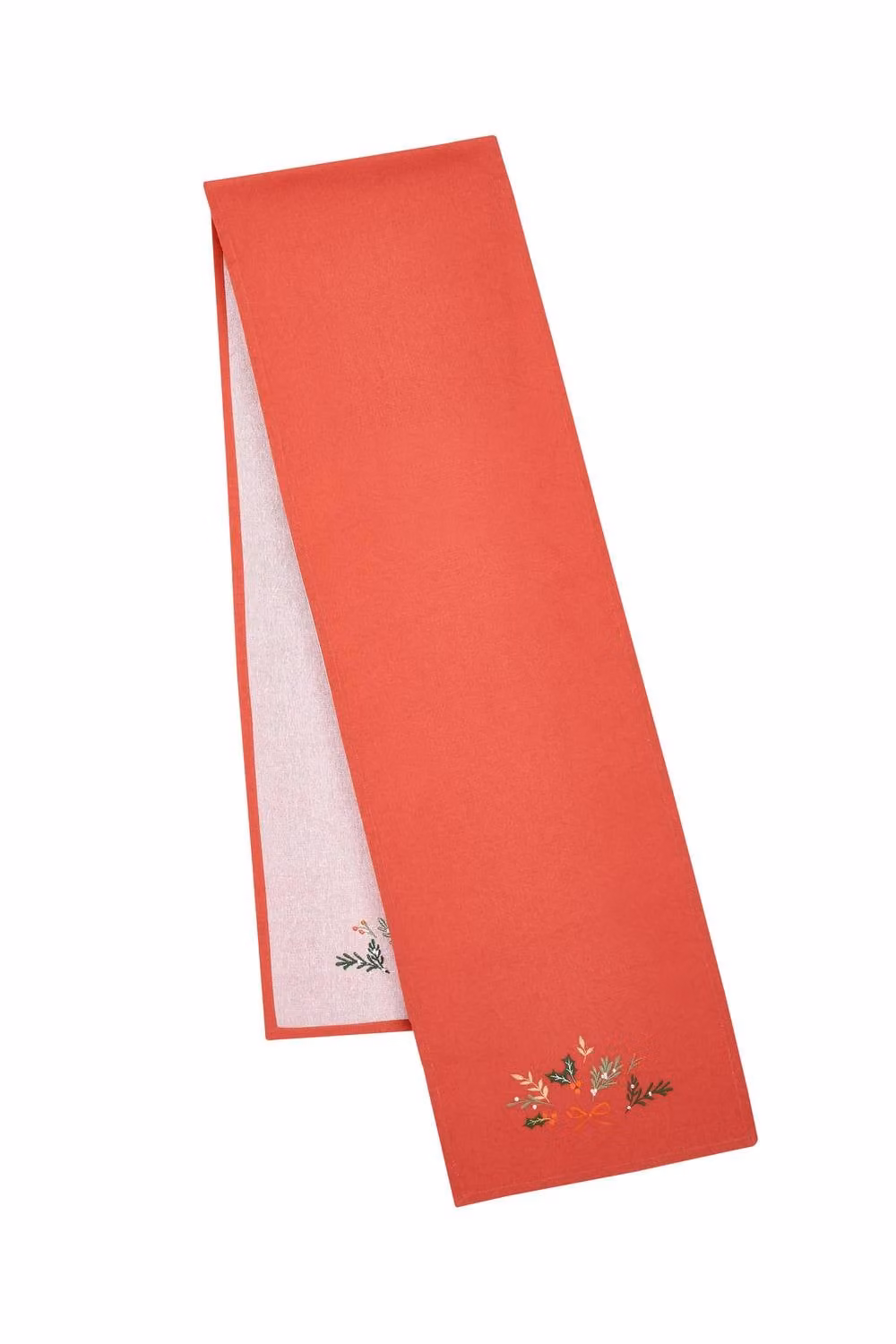 Catherine Lansfield Christmas Holly Stripe Cotton Dining Table Runner in Cream and Red – 3