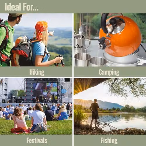 Milestone Camping 24860 Whistling Camping Kettle, 2L, Metallic Orange – 2