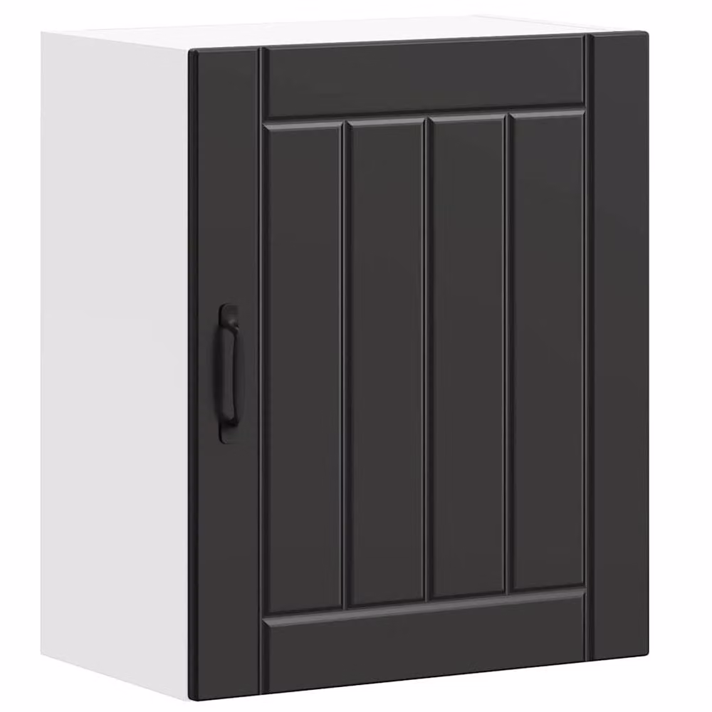 Berkfield Home Lucca Wall Mounted Kitchen Cabinet in Black Matt MDF, W/D/H: 60 x 31 x 50 cm – 2