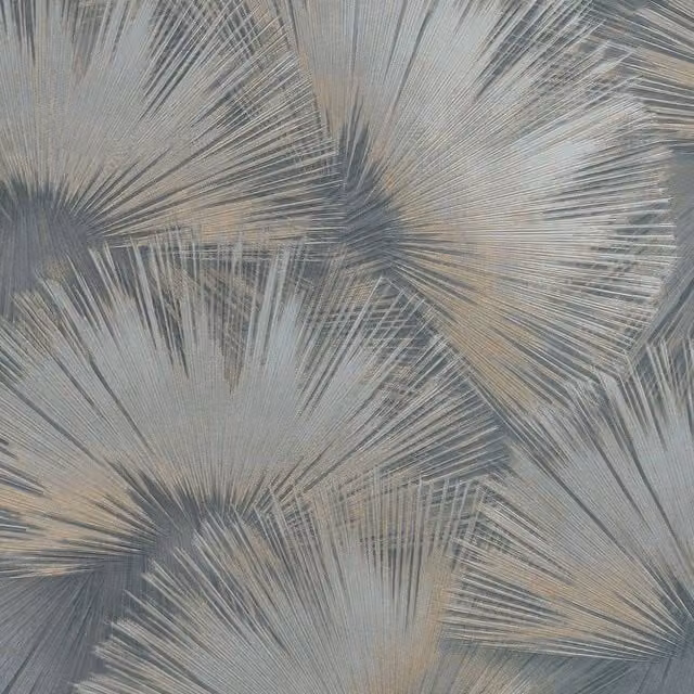 Rasch Opulenza Fan Blue Abstract Geometric Vinyl Wallpaper Roll