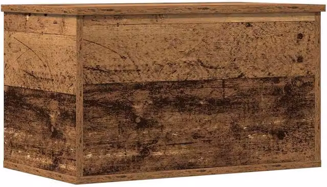 Berkfield Home Old Wood Storage Box in Brown, W/D/H: 60 x 35 x 35 cm