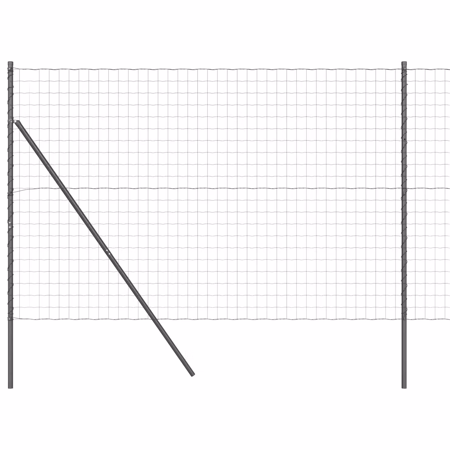Berkfield Home Euro Fence with 7 Posts, Galvanised Steel, Grey/Silver, W: 10 m, H: 1.6 m – 2