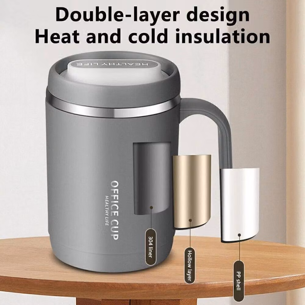 SPETLEK Insulated Stainless Steel Travel Coffee Mug, Grey, 500ml – 2