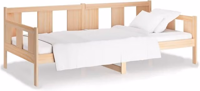 Berkfield Home Rustic Solid Wood Pine Day Bed in Beige, W/D/H: 200 x 90 x 0 cm – 1