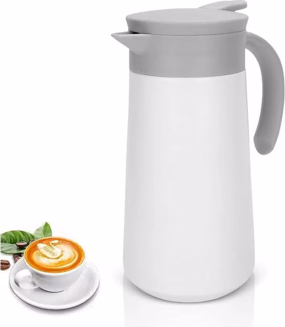 PAWNORA White Thermal Coffee and Tea Pot, 800ml