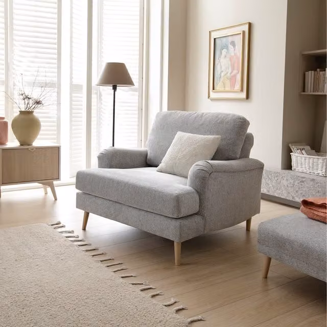 Abakus Direct Harper Chenille Tub Armchair in Grey