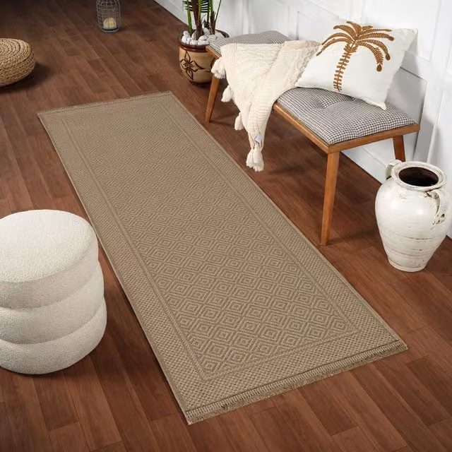 Livabliss Modern Machine Woven Jute Rug in Beige, W: 118 cm x L: 170 cm – 1