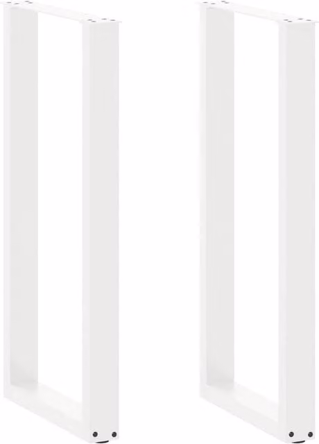 Berkfield Home U-Shaped Steel Coffee Table Legs, 2 Pieces, White, H: 50 cm x W: 100-101 cm