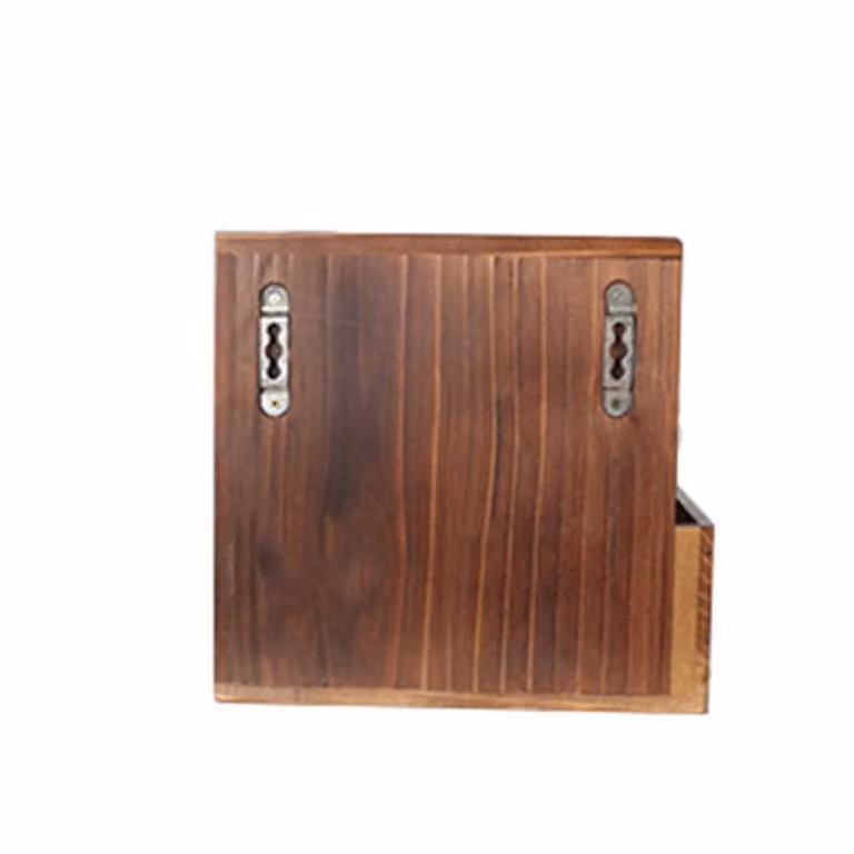 FLAVORA Burnt Wood Suggestion Box with Chalkboard in Brown
