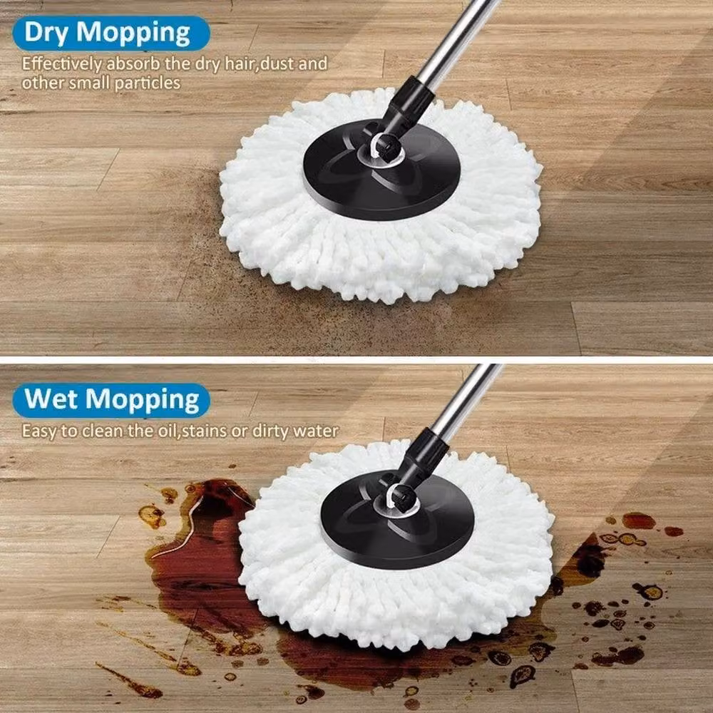 FLAVORA 8 Pack Replacement Round Mop Heads in White – 4