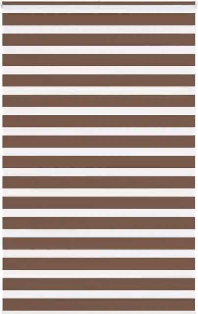 Berkfield Home Brown Zebra Day and Night Blind with Polyester Fabric, W: 145 cm, H: 200 cm – 1