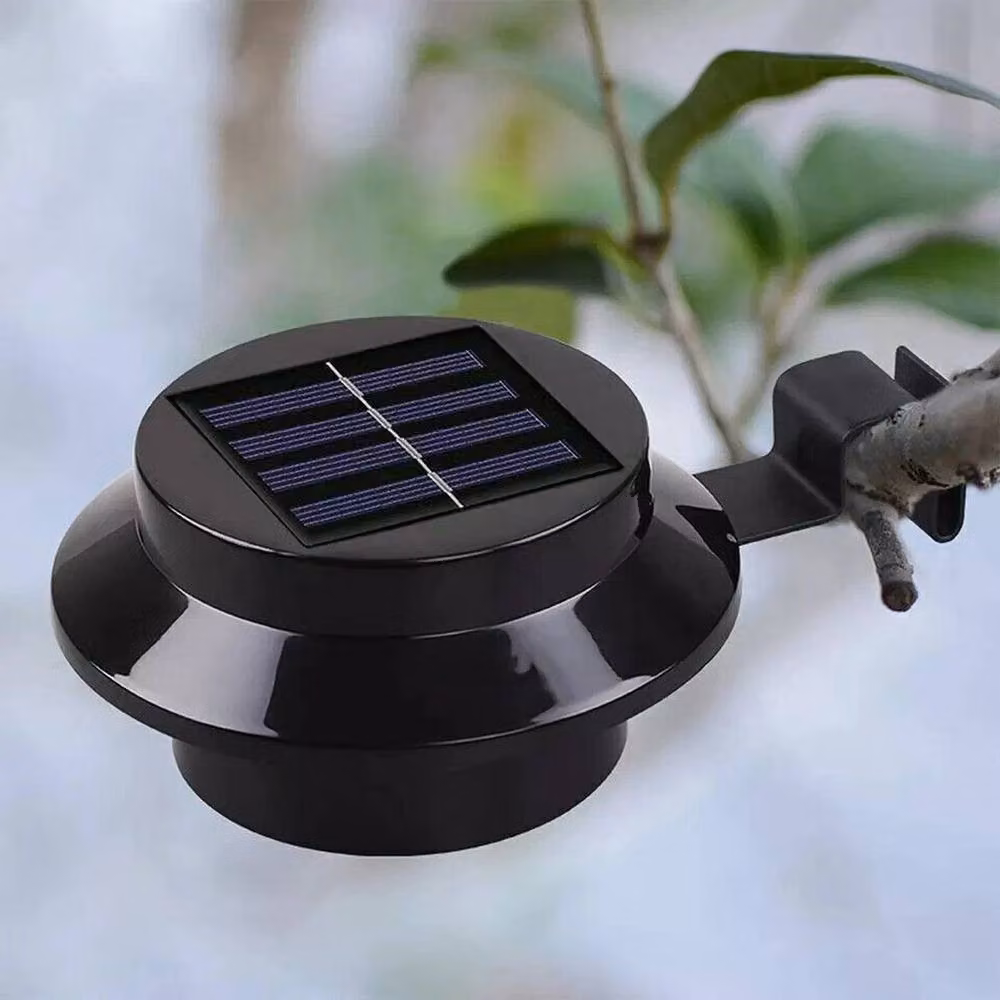 Kelvenix 2-Pack Solar Powered LED Security Gutter Wall Lights in Black with Dusk Sensor and Cool White Light – 4