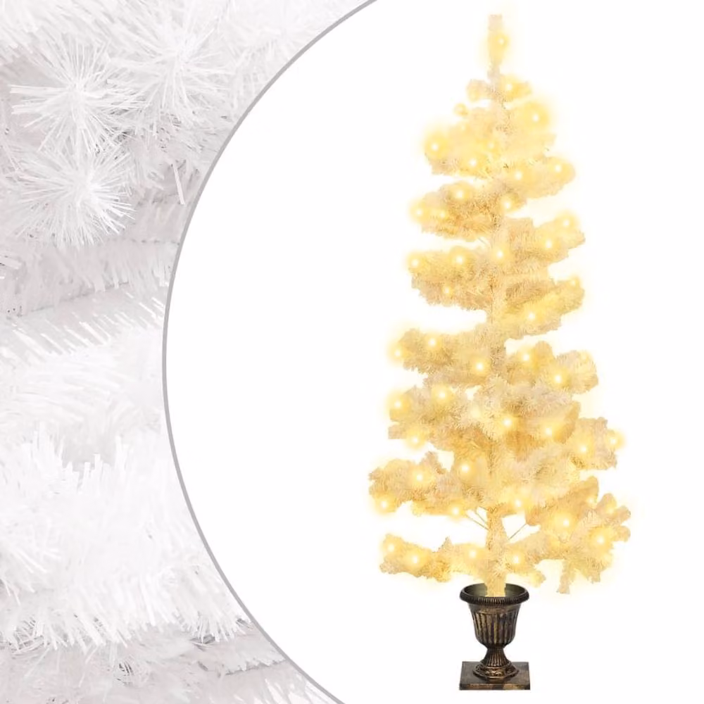 Berkfield Home Swirl Pre-lit White Tabletop Christmas Tree with Pot, Height: 120 cm – 2