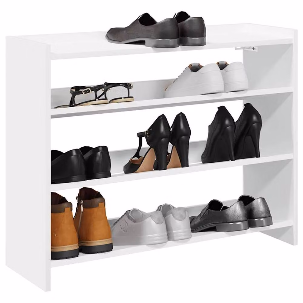 Berkfield Home White MDF Shoe Rack, W/D/H: 80 x 25 x 62 cm – 2