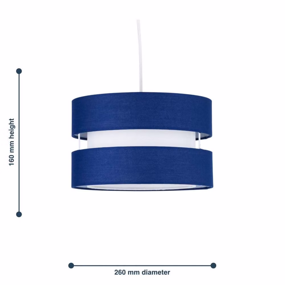 Kelvenix Blue Fabric Easyfit Pendant Lightshade, Diameter: 26 cm – 3