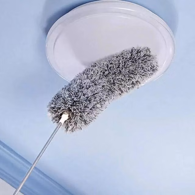 SPETLEK Silver and Grey Microfibre Feather Duster with 280cm Telescopic Stainless Steel Handle – 1